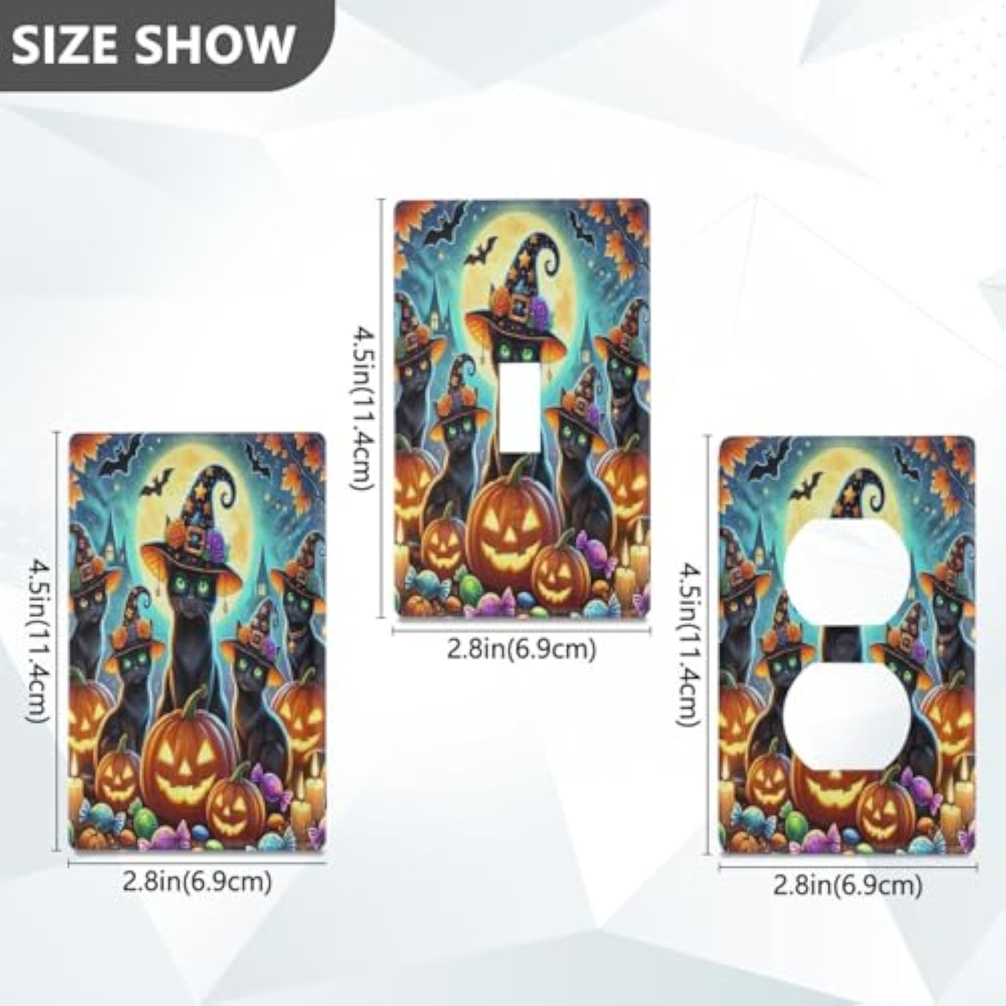 Cat Pumpkin Halloween Light Switch Cover Decorative